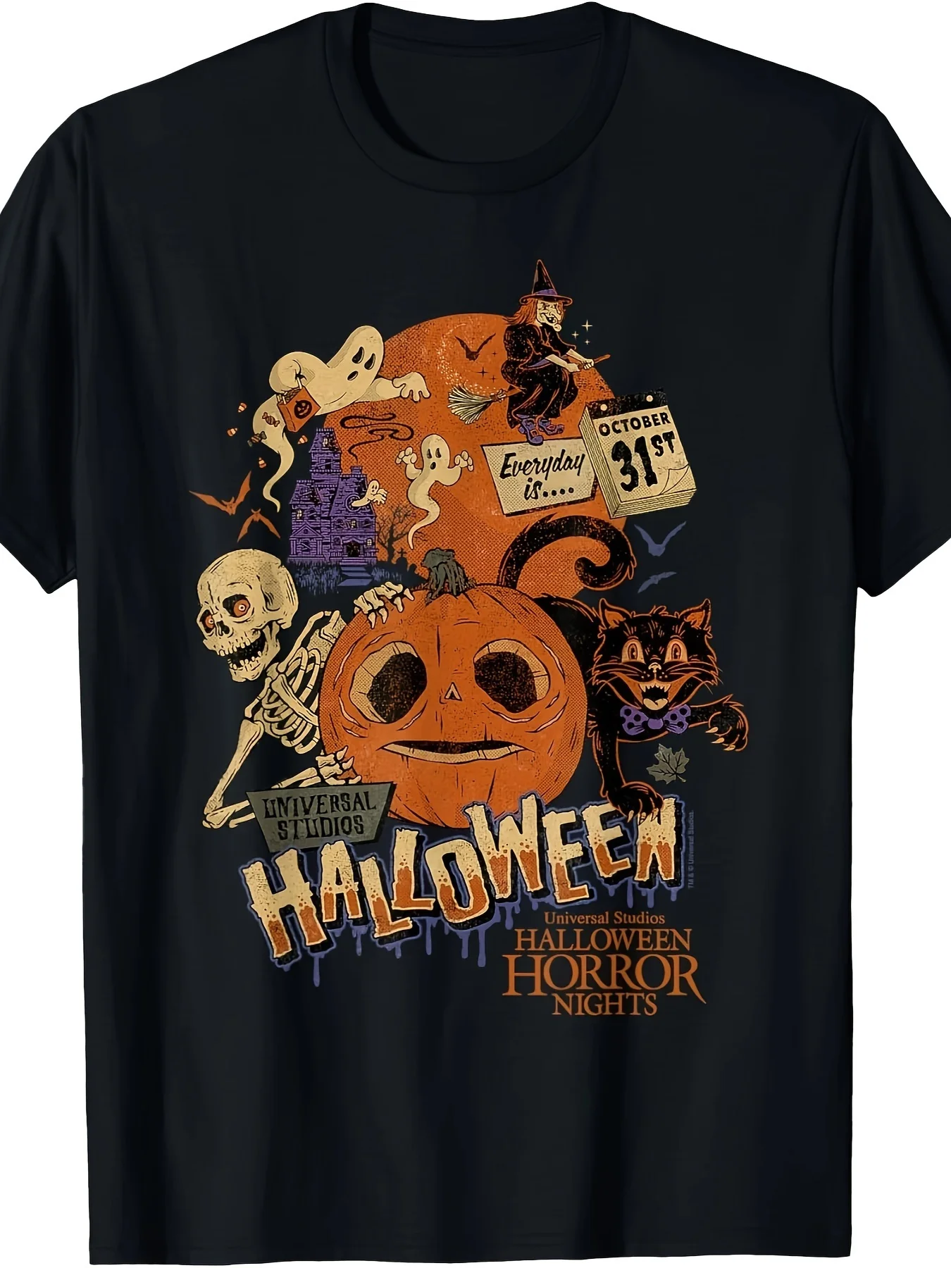 

Halloween Pumpkin, Graphic Printing Summer, Autumn and Winter Pure Cotton Men's and Women's T-shirts, Short Sleeves, Luxury
