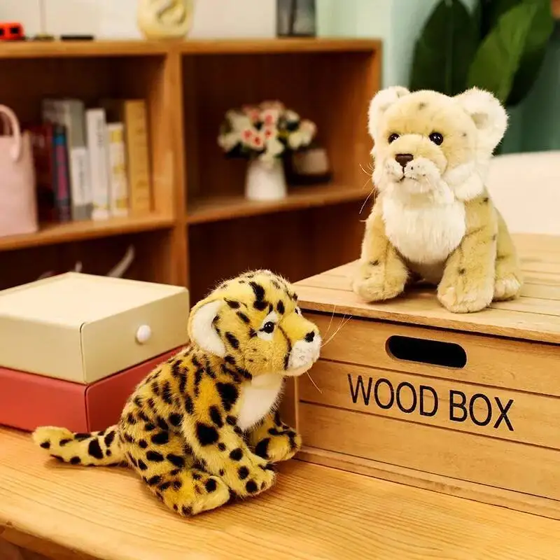 Simulation Creative Tiger Lion Leopard Plush Toys Stuffed Cute Real Life Animals Dolls Soft Pillow Home Decoration Gifts