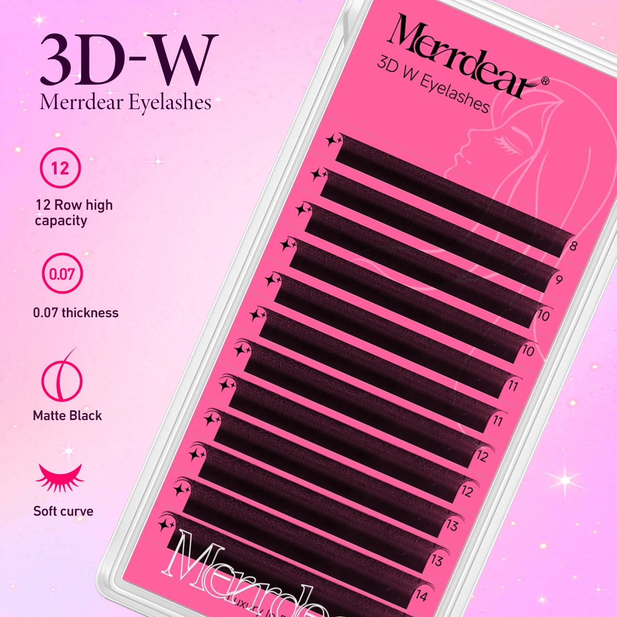 

Merrdear W Shaped Lash Extensions Bloom 3D Premade Fans Eyelashes Extensions Soft Individual False Lashes