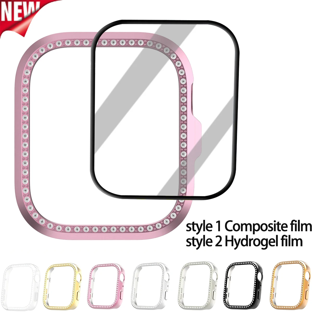 Diamond Case+Film for Huawei watch fit 4 4pro Anti-drop Cover Composite Film or Hydrogel Film for Huawei Band watch fit 4pro 4