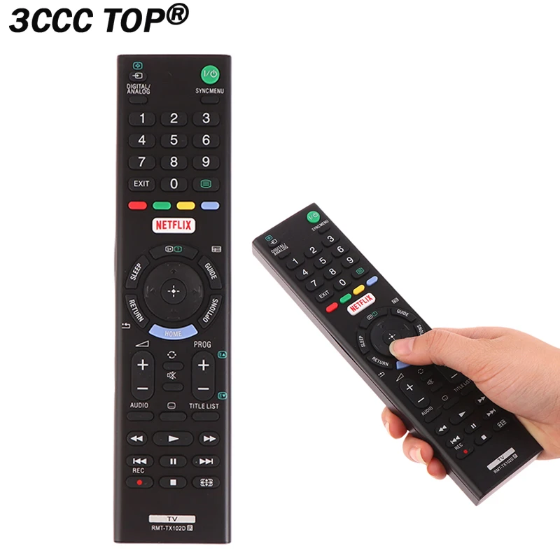 Smart TV Remote Control Replacement For Sony RMT-TX102D TX102U TX102B TX100D TX100U With Netflix Buttons