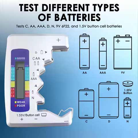 Bt-886 Black Portable Battery Capacity Indicator Compact Size Lithium Battery Level Tester Digital Display Battery Voltage Meter