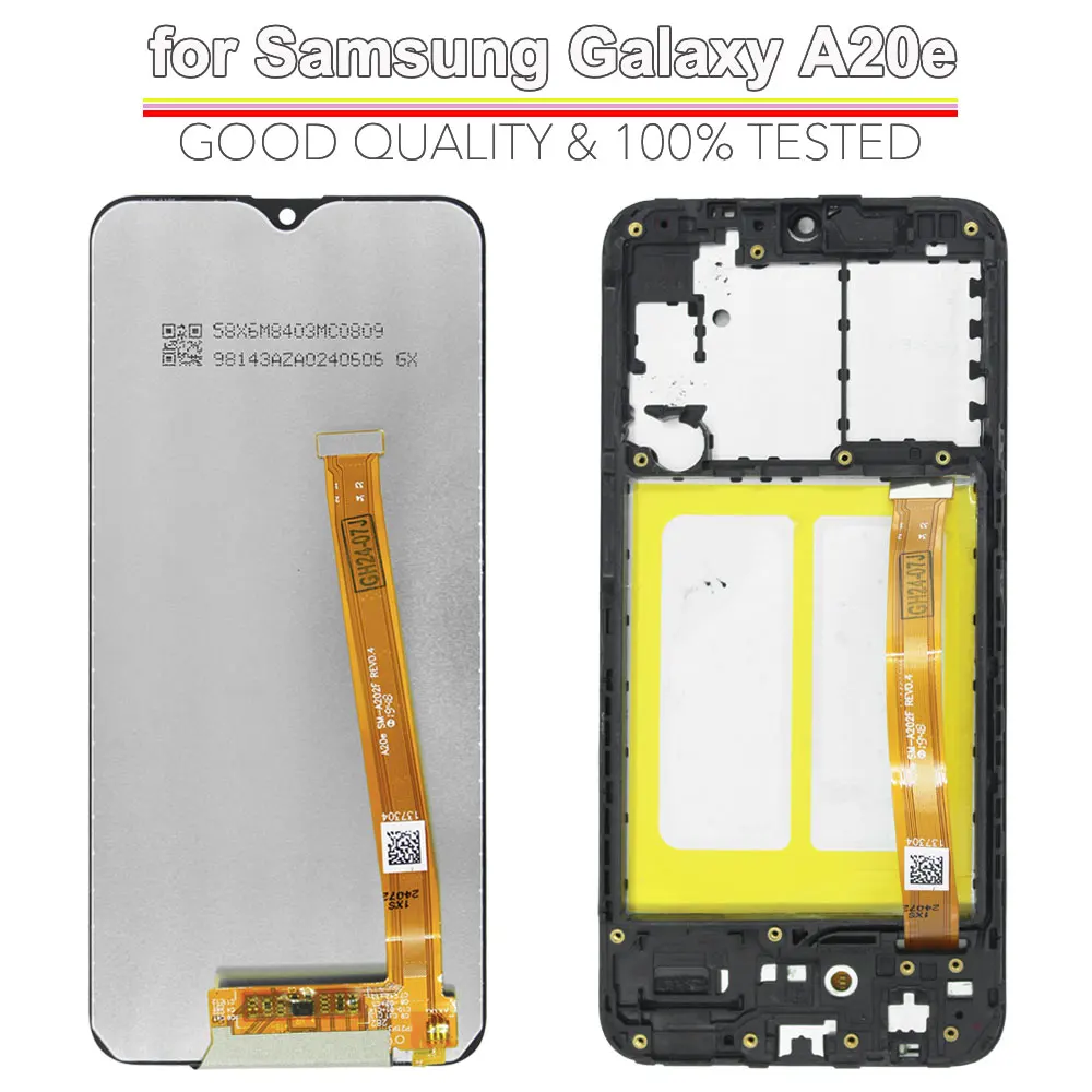 Nowy wyświetlacz LCD do Samsung Galaxy A20e Ekran dotykowy Digitizer Zamiennik do telefonu Samsung A20e A202F A202K z ramką — zdjęcie produktu 2