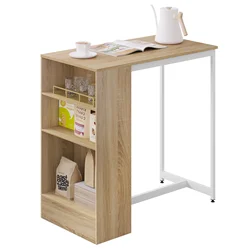 Stół Bistro 91x49x91cm Stół barowy z 3 półkami Wysoka konsola Stół stojący na herbatę Kawa Koktajl Kuchnia Dom Impreza
