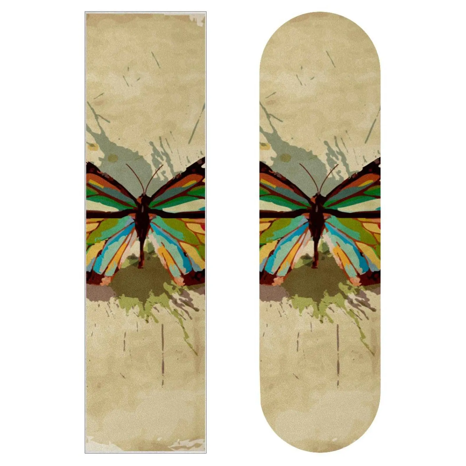 Cinta de agarre para monopatines, diseño de The Parrot with Butterfly Jungle, Longboard, papel de lija antideslizante, pegatina para monopatines,