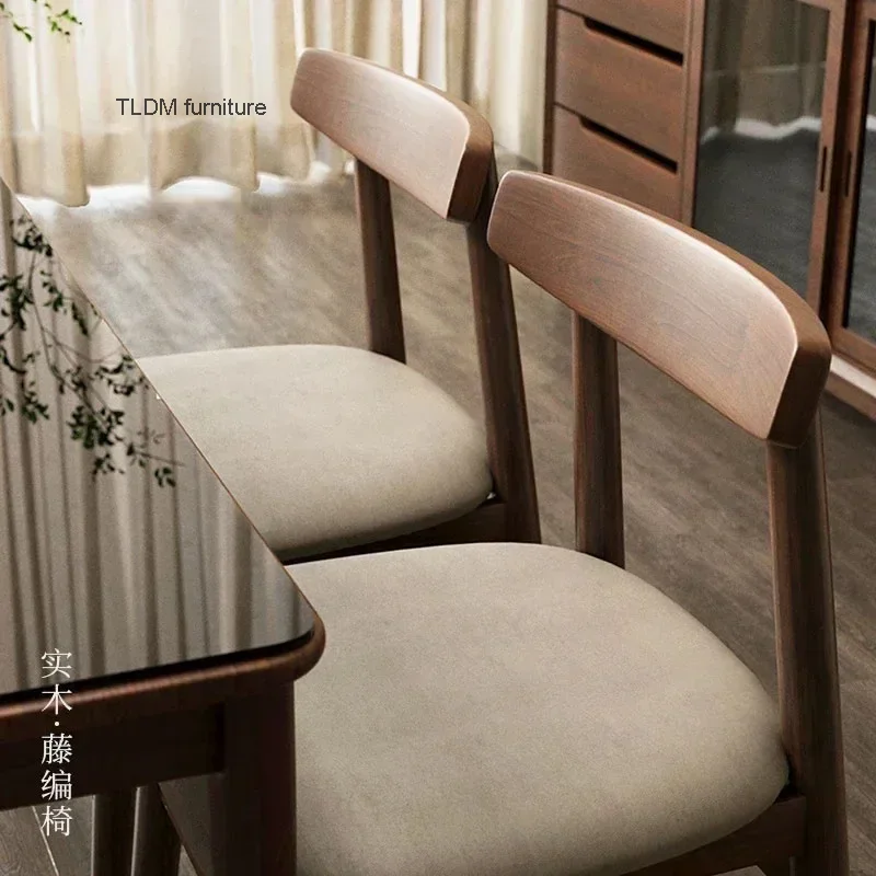 Nordic Solid Wood Dining Chairs Home Furniture Casual Back Chair Chinese Home Dining Chairs Designer Office Negotiation Chair A