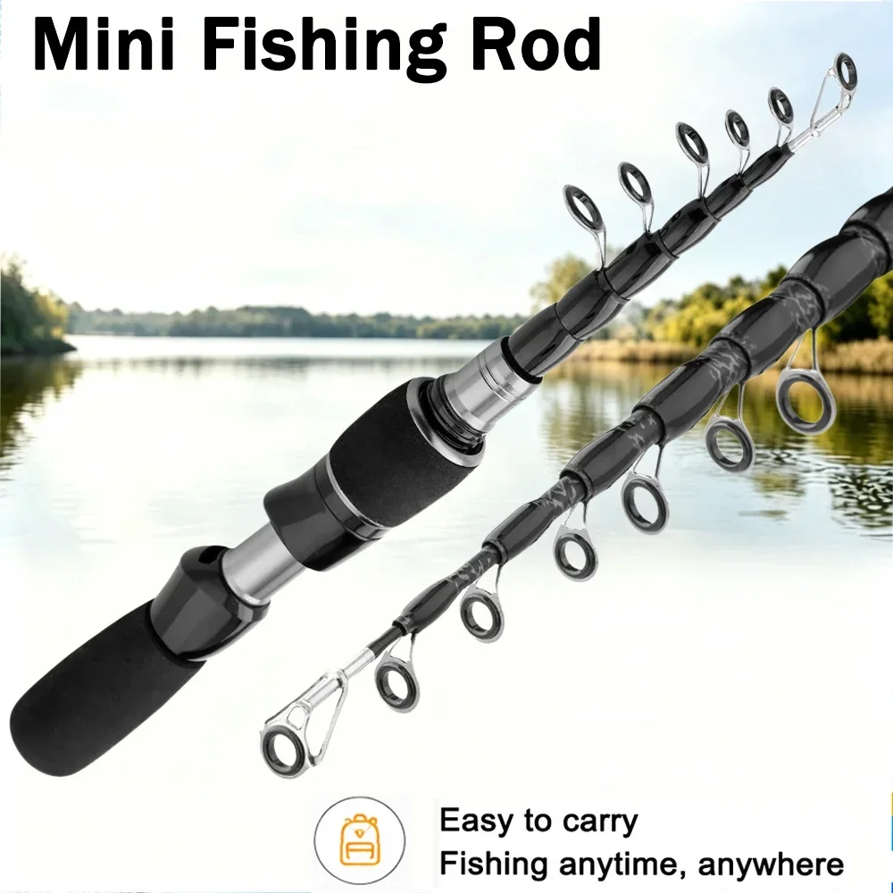 Ultralight Telescopic Fishing Rod Baitcasting Reel Combo 65g Portable Travel Rod 7.2:1 Gear Ratio Reel Freshwater Bass Fishing