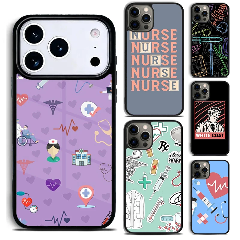 

Противоударный чехол-накладка для iPhone 17, 16, 15 Pro Max, Air, 14, 13, 12, 11 Plus с дизайном «Медицинская тематика: медсестра, медицина, здоровье»