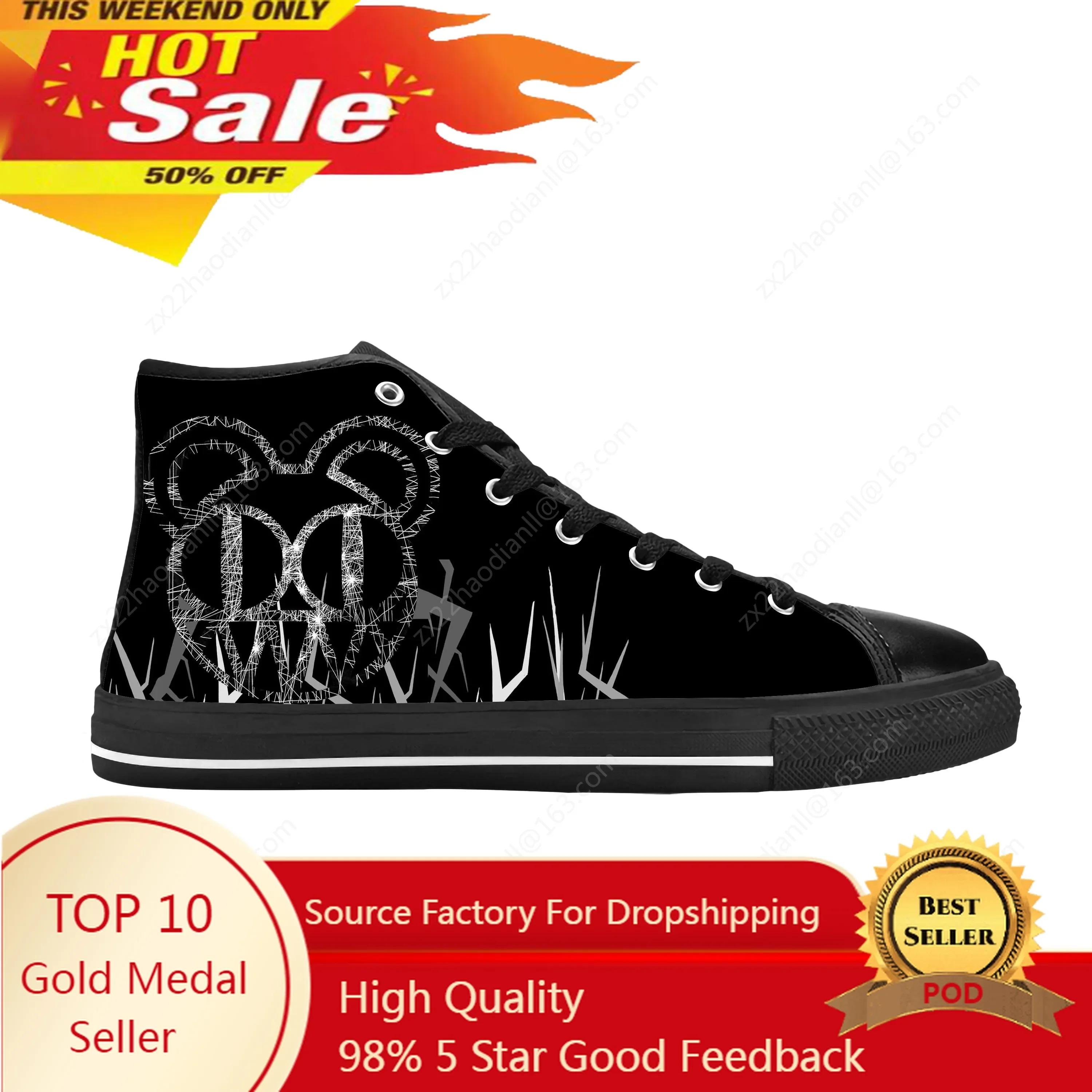 

Radiohead Rock Band Music Singer Mouse Cool Funny Casual Cloth Shoes High Top Comfortable Breathable 3D Print Men Women Sneakers