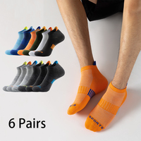 6 Pairs Sports Socks For Men Women Breathable Comfortable Outdoor Basketball Running Athletic Casual Ankle Low Cut Short Socks