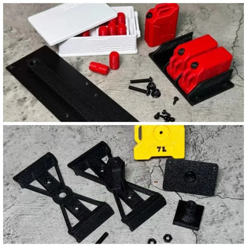 Upgrade Parts for Axial SCX10 III 1987 Toyota SR5 1/10 RC Crawler Truck Rear Spare Tire Mount Fridge Fuel Tank Scale Accessories