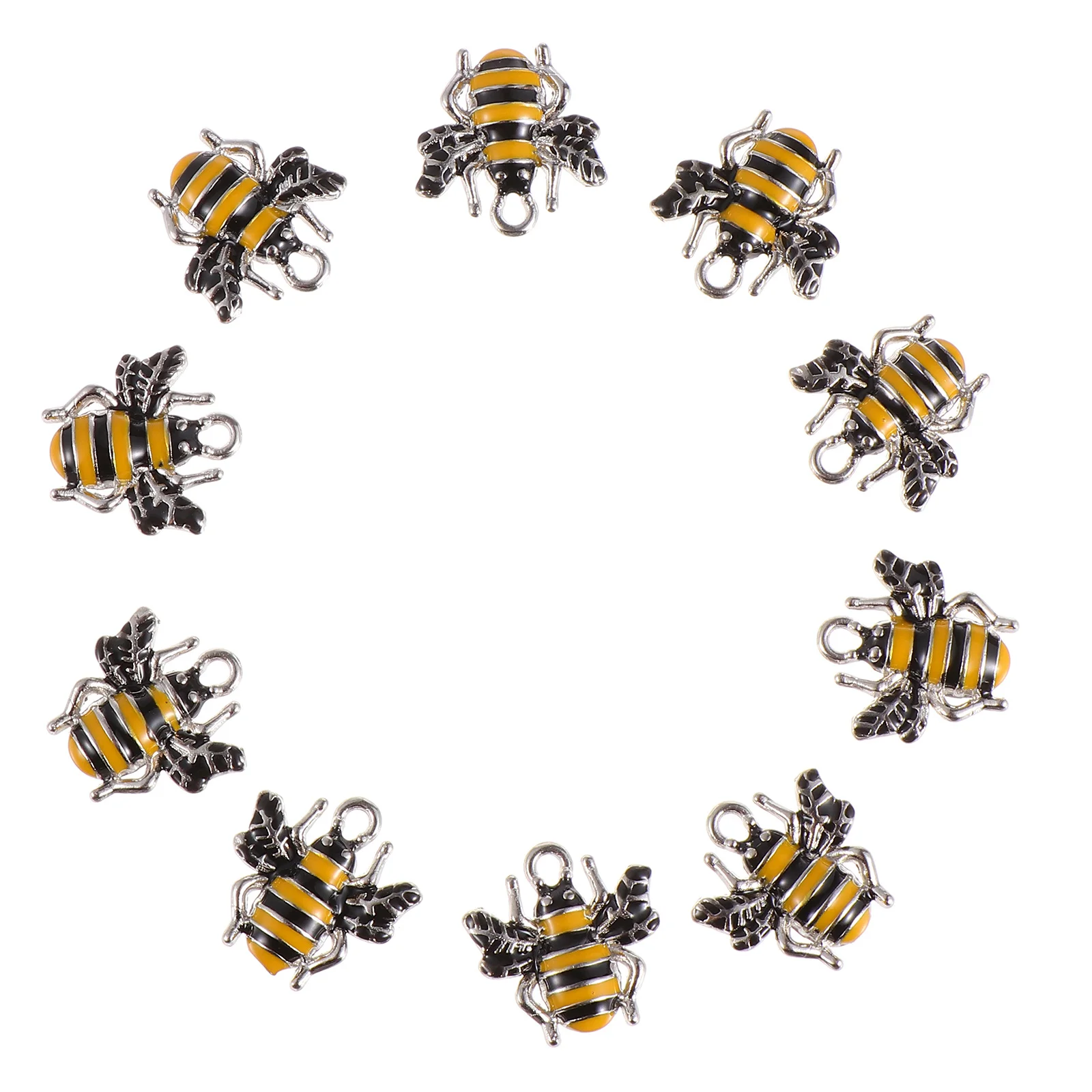 

10pcs Bee Shape Alloy Pendants For Diy Bracelet Necklace Earring Jewelry Making Craft Charms Honeybee Accessories