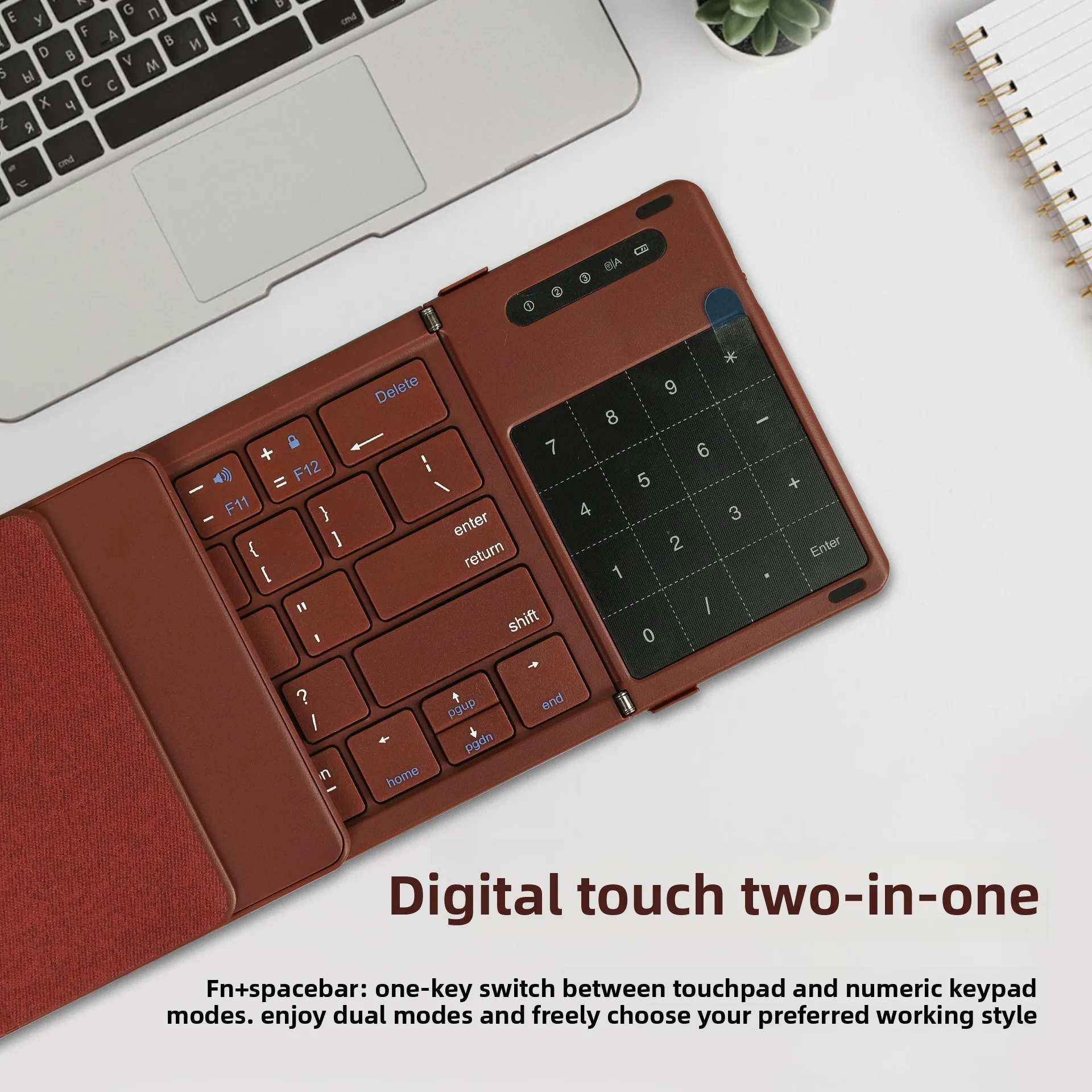 Wireless folding bluetooth keyboard with digital trackpad iPad mobile phone tablet notebook keyboard