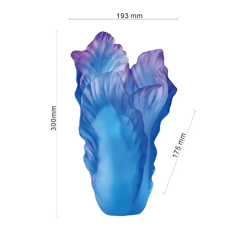 Modern Art Blue Purple Gradient Cabbage Resin Sculpture Home Living Room Interior Decoration