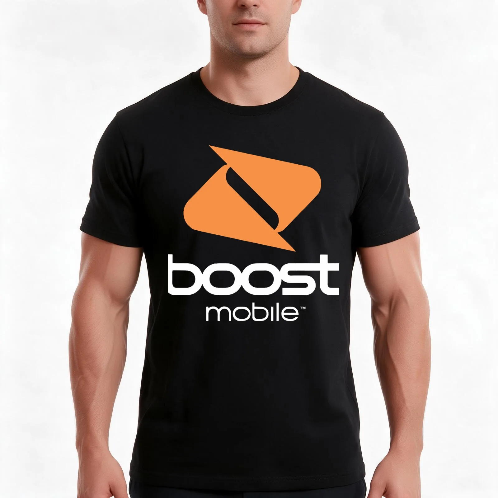 Boost Mobile T-Shirt, Summer Casual Cotton Tee, Oversized Streetwear Tops, Vintage Graphic Print, Loose Fit Short Sleeve