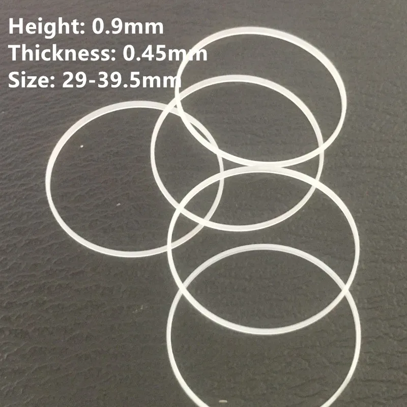 1Pcs 16-45mm Thick 0.45mm High 0.9mm Watch Glass Crystal Waterproof Gasket I Ring