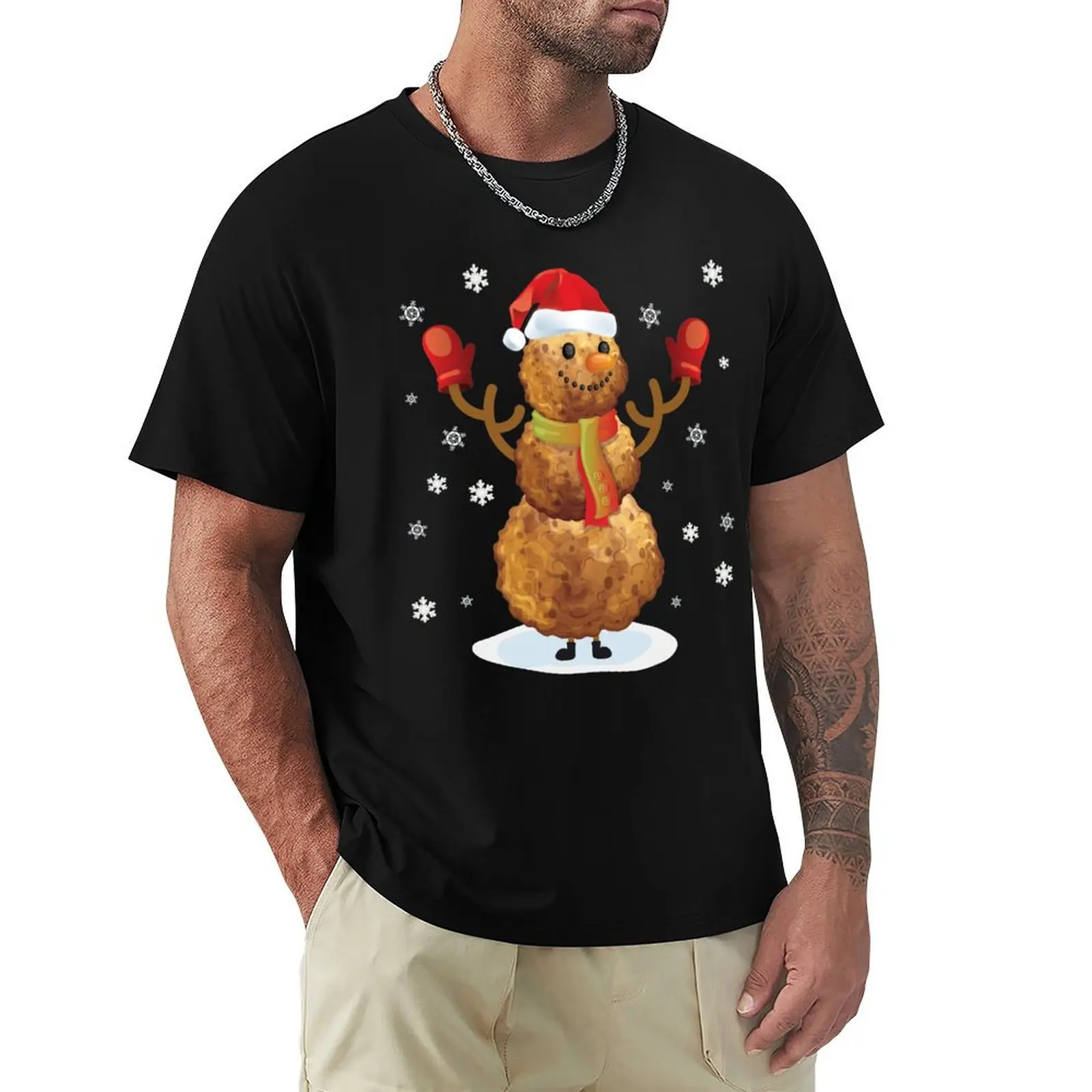 Funny Meatballs Snowman Christmas Day Gifts Clothing T-Shirt Summer Festival T-Shirt