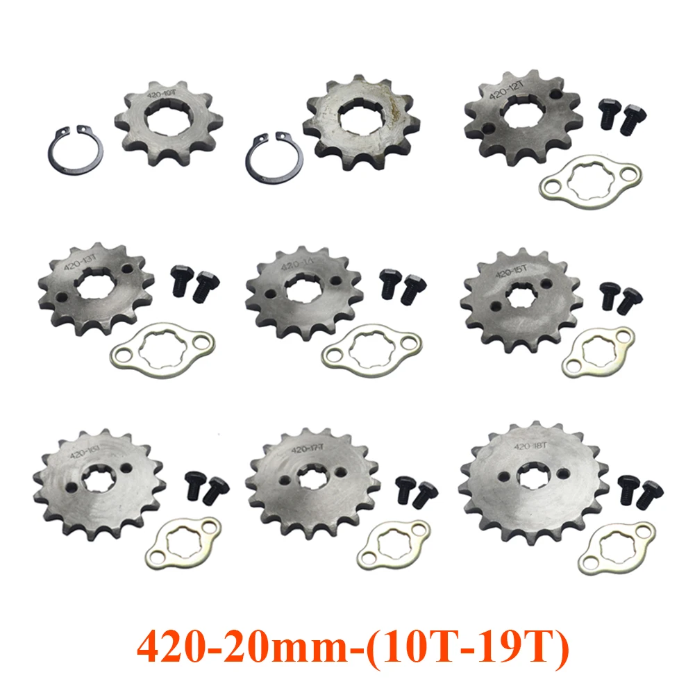 420 20mm 10 11 12 13 14 15 16 17 18 19 Teeth Front Engine Chain Sprocket For Dirt Pit Bike Go Kart ATV Quad Motorcycle