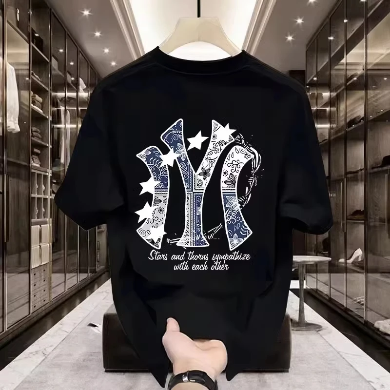 2026 new Korean-style casual crew neck short-sleeve T-shirt for men, versatile trendy luxury stylish men's apparel