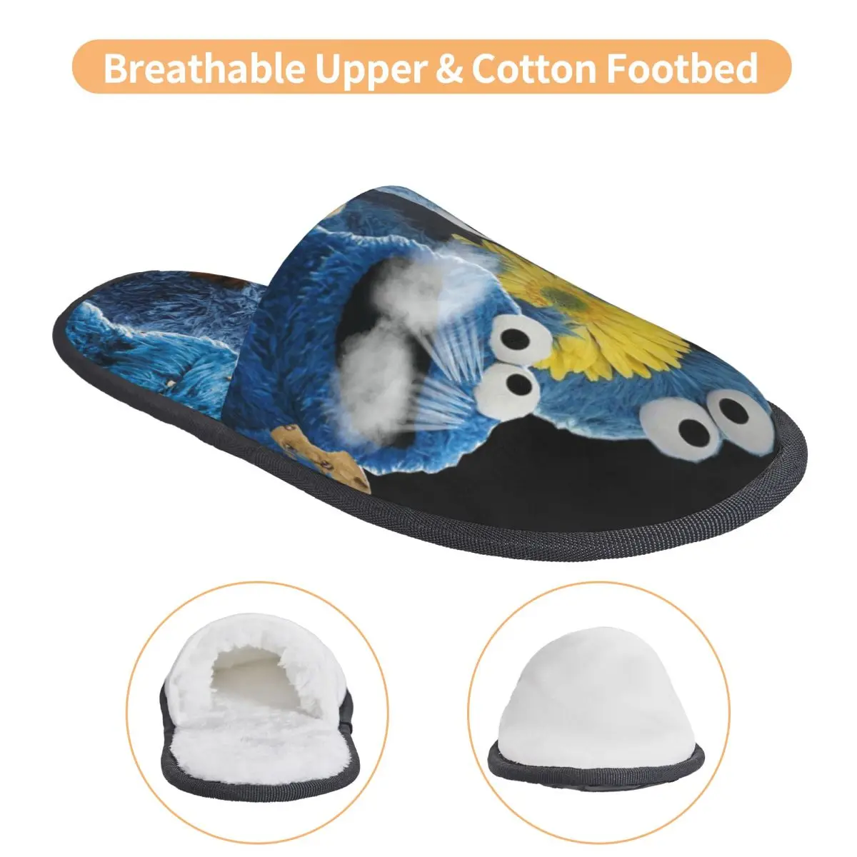 مخصص كوكي مونستر برامج التلفزيون الراحة جرجر رغوة الذاكرة النعال النساء غرفة نوم أحذية المنزل #3