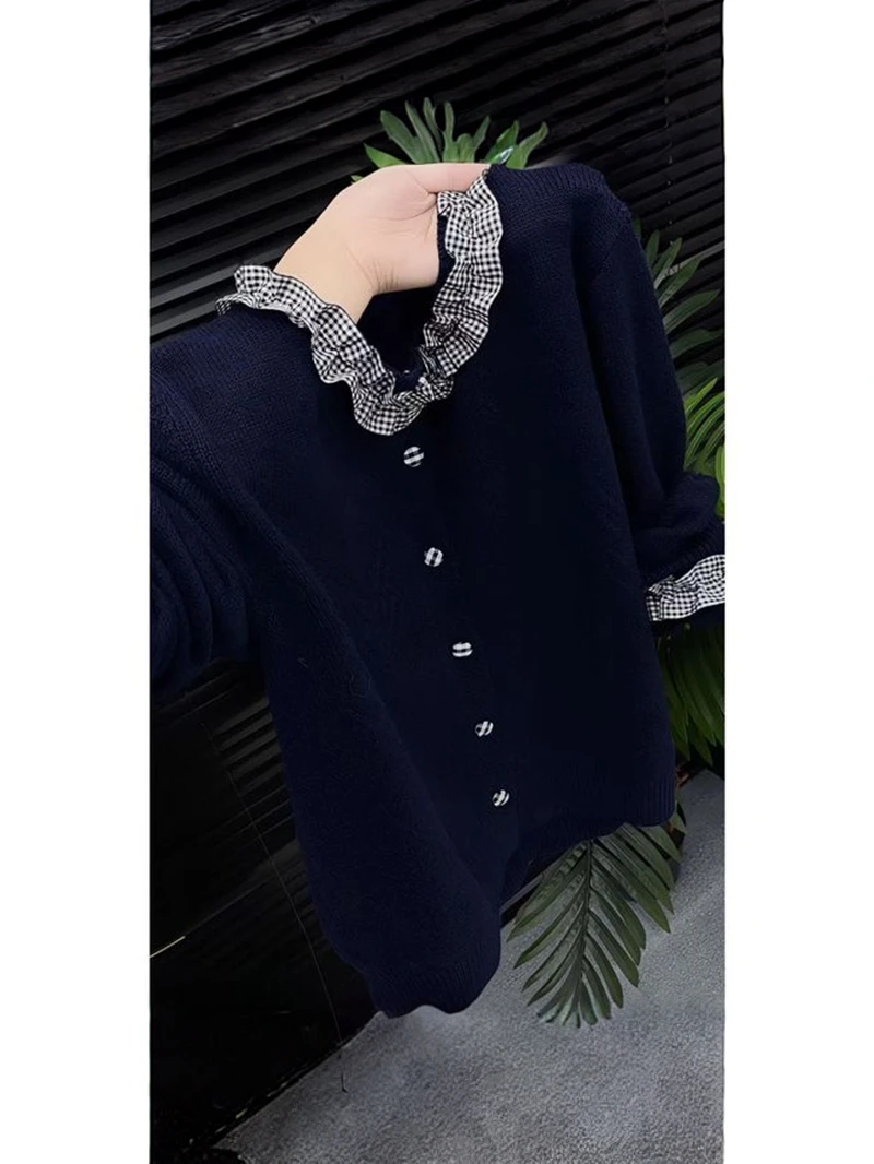 

Женский корейский вязаный открытый кардиган больших размеров, длинный све, свободная модная верхняя одежда, осень-зима, полиэфирное волокно