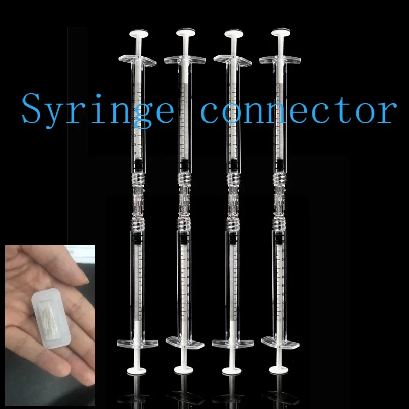 100/200 Pcs Double Male Luer Connecting Syringe Sterile Transparent For Pneumatic Parts Leak Proof Luer Connector