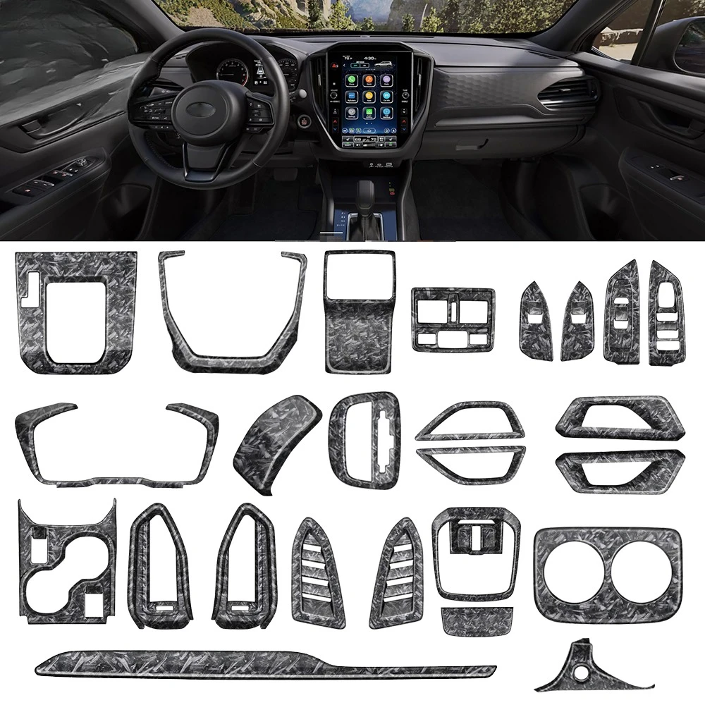 

Forged Grain Interior Protection Fit for SUBARU Forester 2024 2025 Car Accessories Windows Control Panel