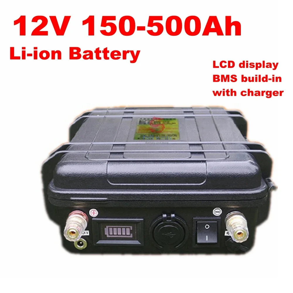 12V 150Ah-200Ah lithium battery with 100A BMS for marine electric propulsion +10A charger