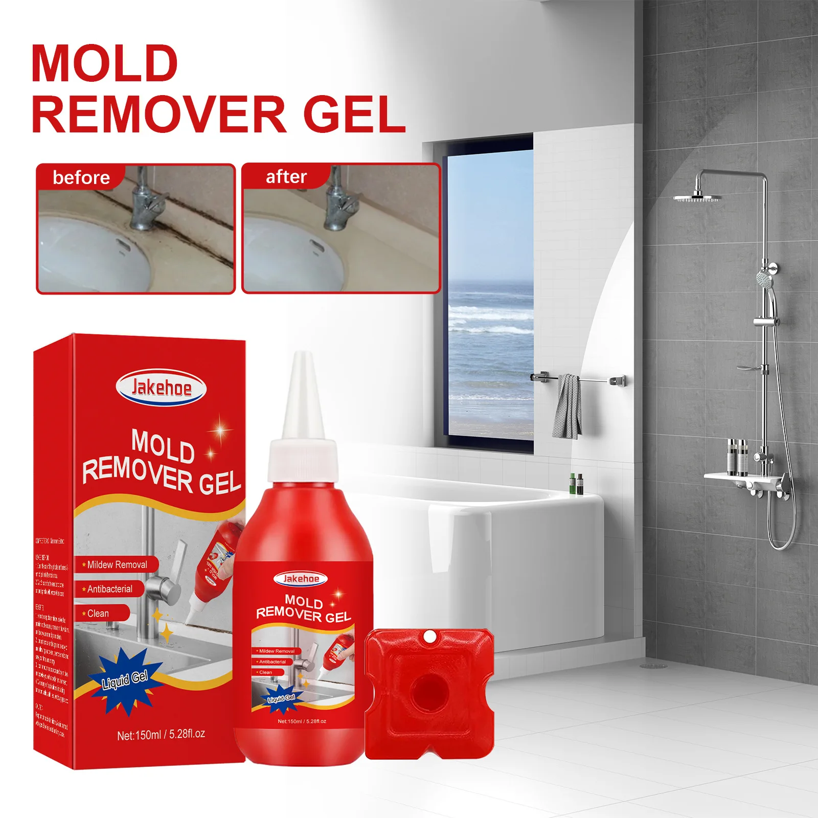 

1set Mold Removing Gel for Walls and Appliances - Removes Mold From Tiles and Rubber Rings, Multi - Function Mold Cleaner