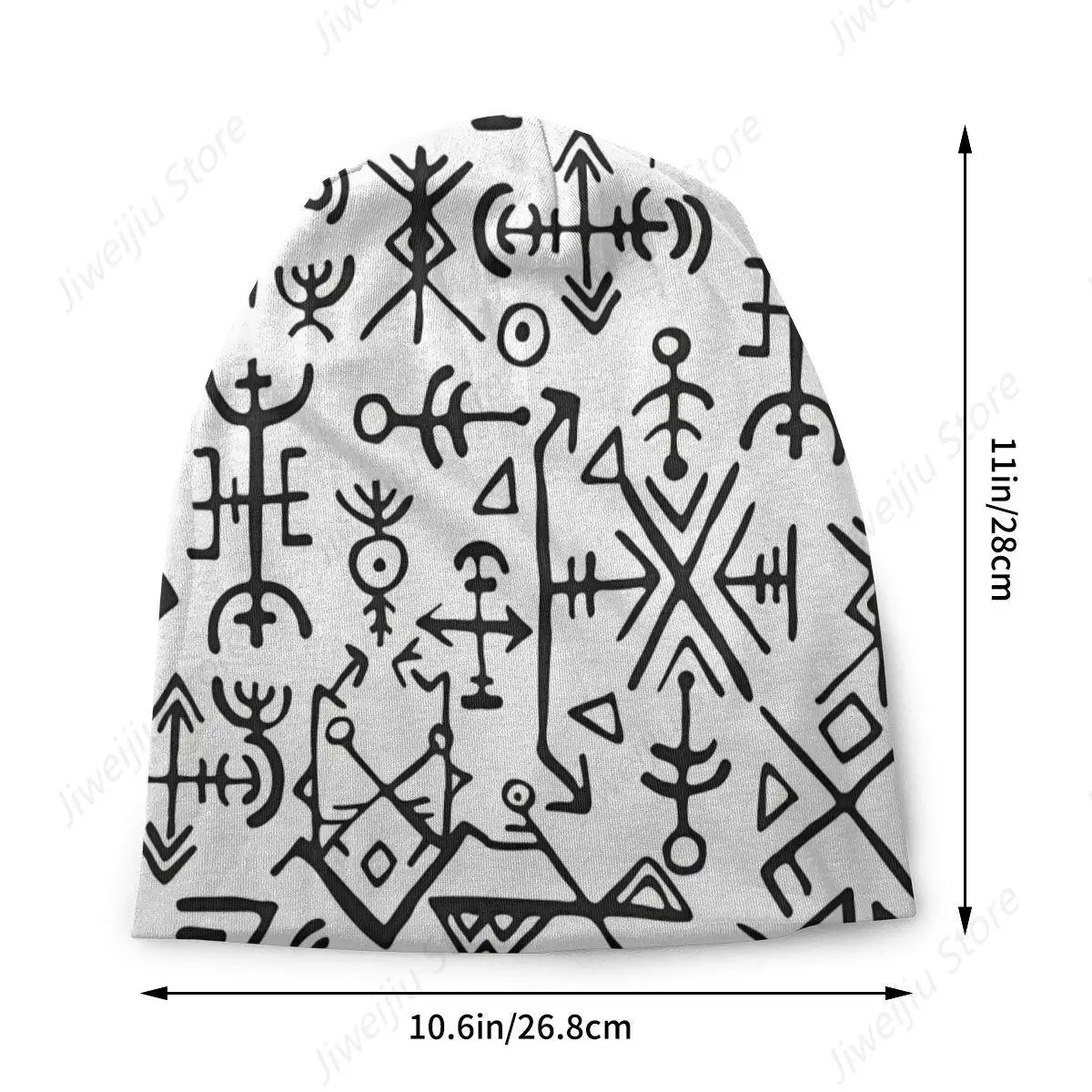 Viking Mythology Skullies Beanies Autumn Spring Hats Futhark Runes Thin Bonnet Special Caps Men Women's Earmuffs