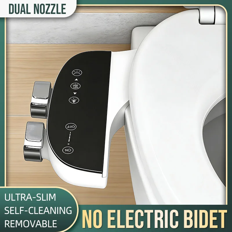 

Съемный ультратонкий неэлектрический биде с двойным соплом, регулируемым напором воды, функцией самоочистки, для женской гигиены и очистки ягодиц