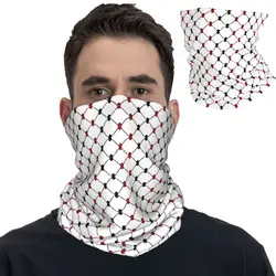 Arabic Keffiyeh Style Two Color Pattern Bandana Neck Gaiter Printed Balaclavas Wrap Scarf Cycling Running for Men Women Adult