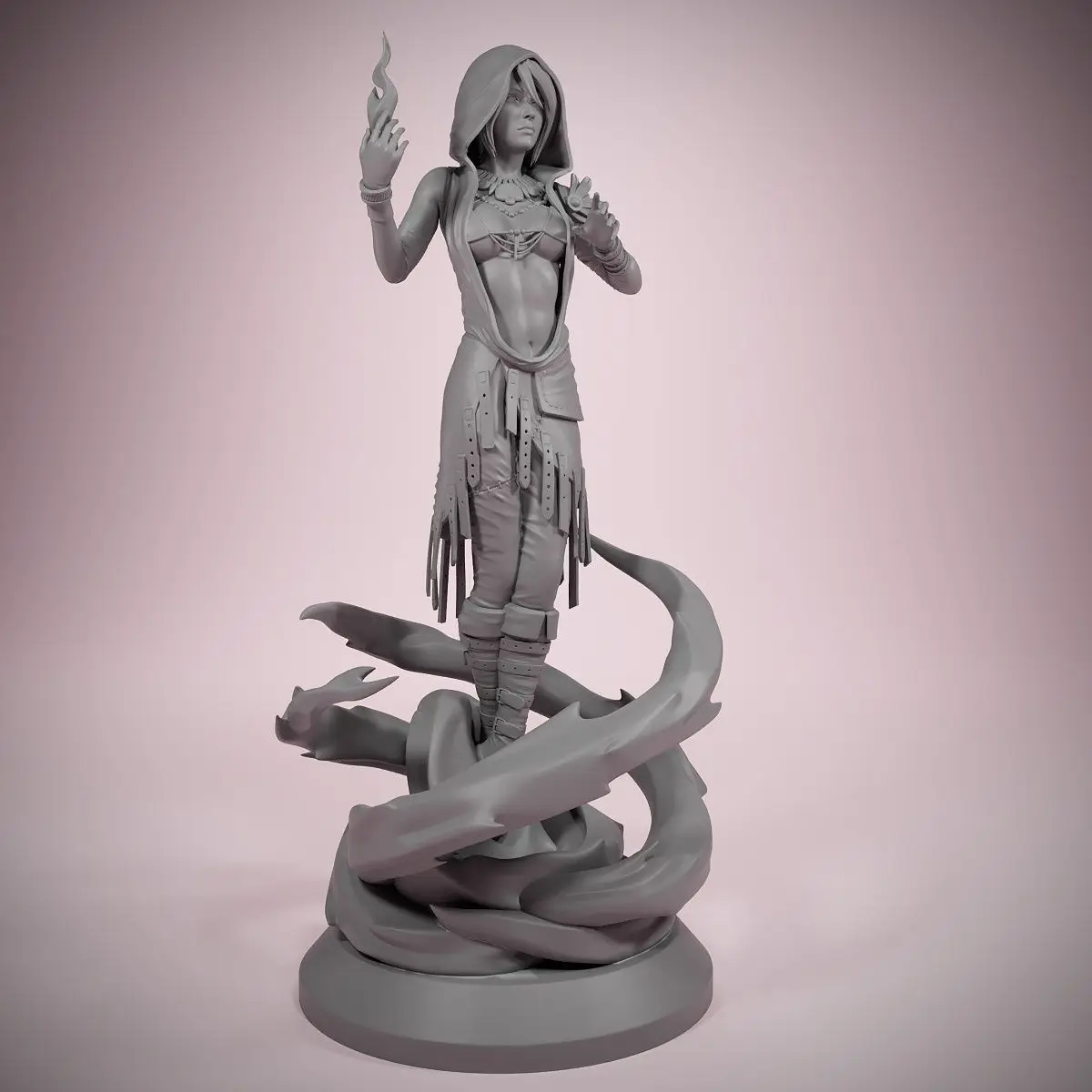 8mm Height Morrigan Model 3D Printed Resin White Models DIY Coloring Self-assembly Figurines Miniatures Decoration Crafts