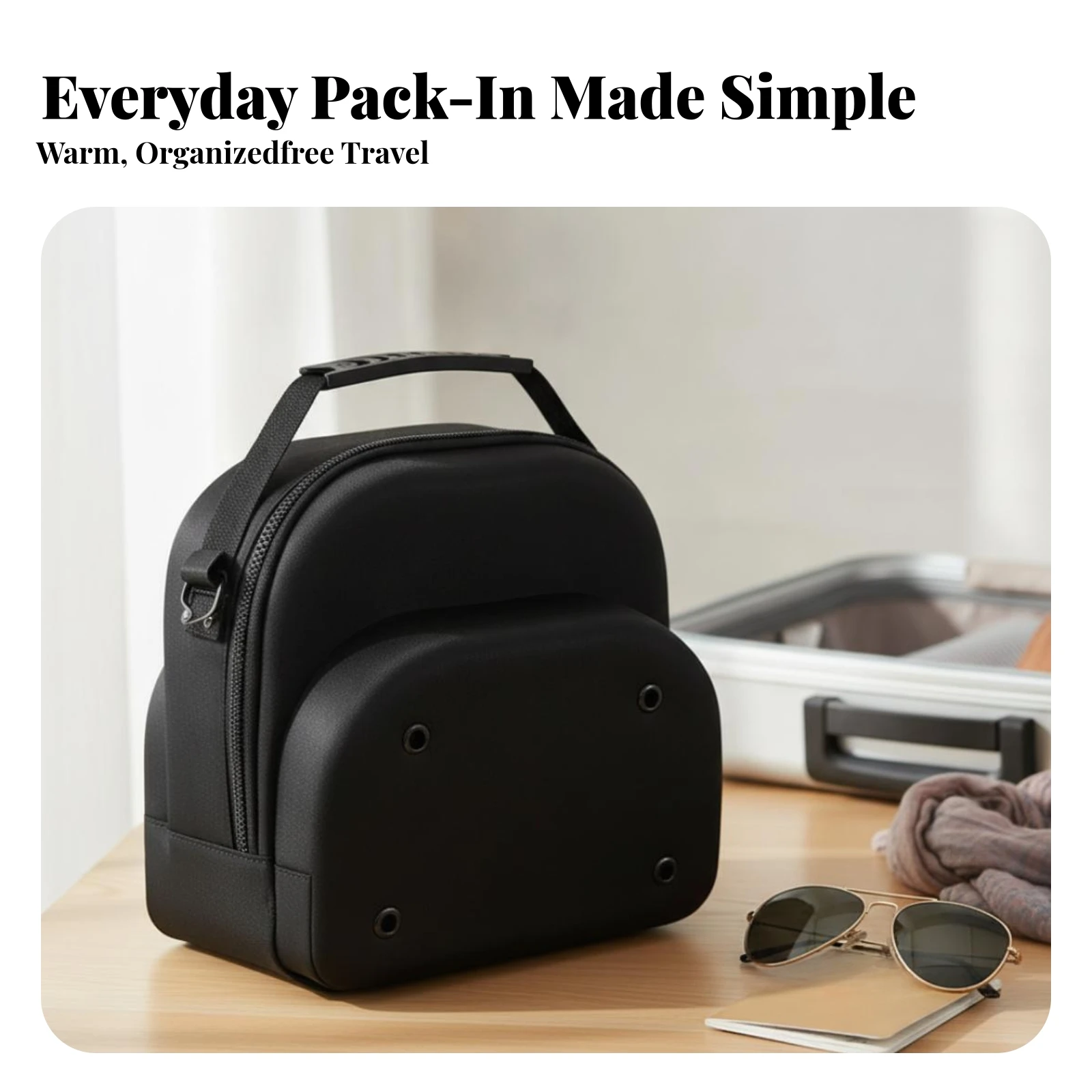Baseball Cap Carrier Portable Baseball Cap Case Hat Travel Case Safeguarding Hat Carrier with Shoulder Strap Long-Lasting