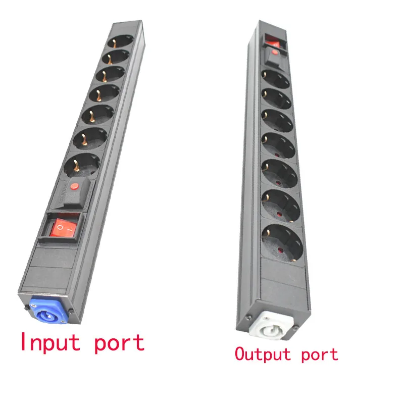 

High Quality Power Strips 2/3/4/5/6/7/8/9 AC European standard SOCKET Schuko Powerlink box socket with powercon inlet&outlet