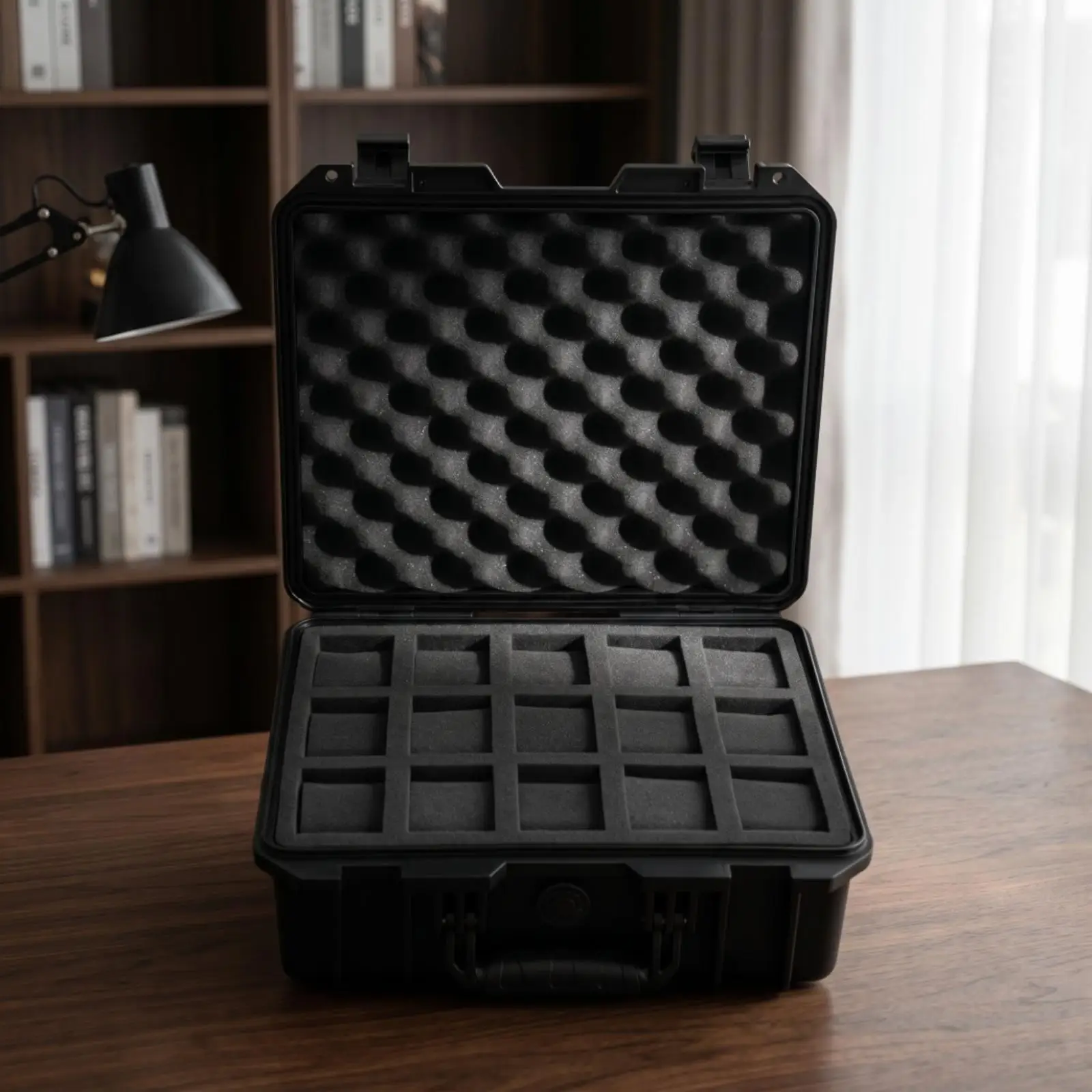 sturdy-portable-storage-case-for-watch-and-jewelry-with-foam-padding-secure-hinged-lid-handle