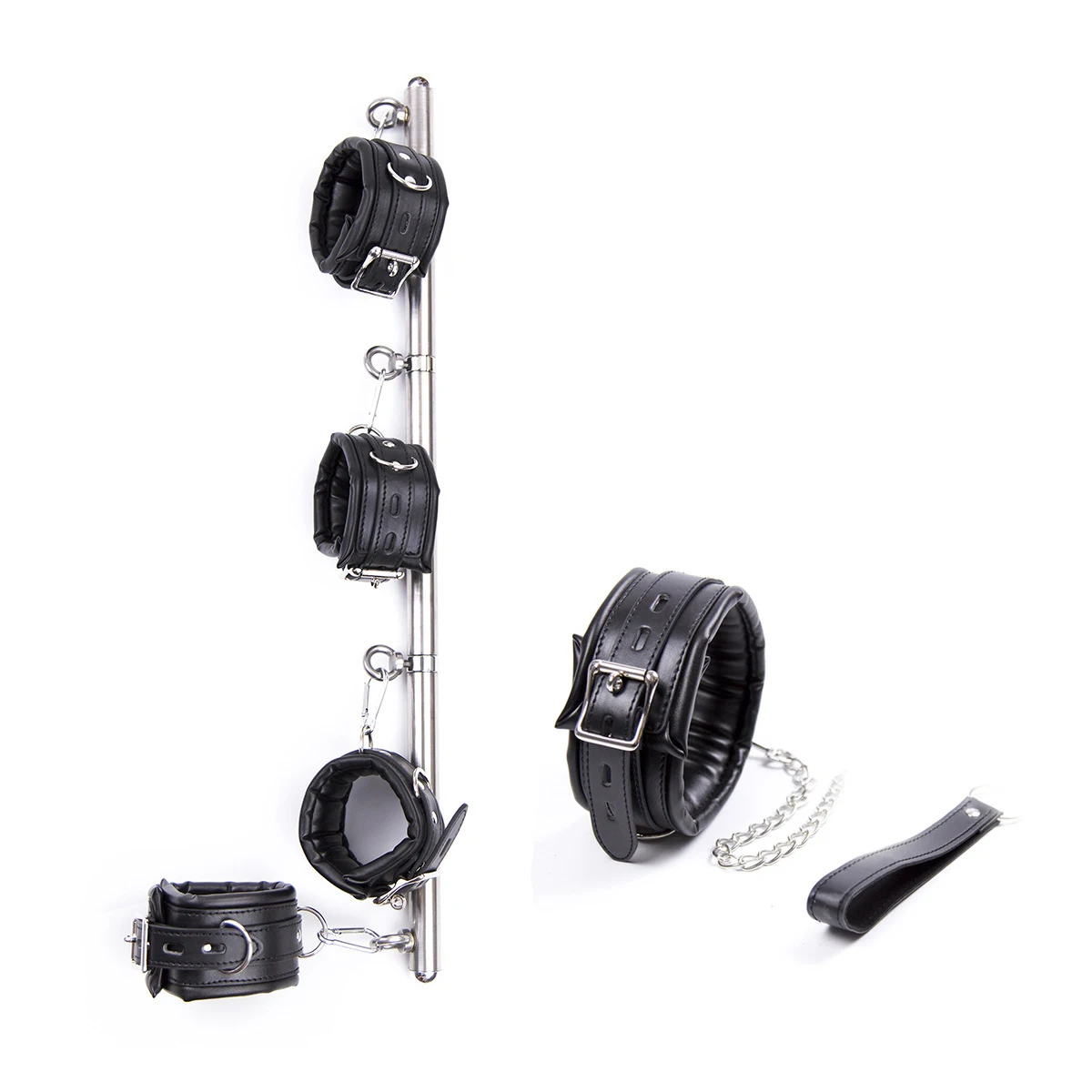 BDSM Bar Spreader Adult Sex Toy Couple SM Slave Handcuff Leg Split Bondage Gear Detachable Wrist Ankle Cuffs 18+ Sex Product