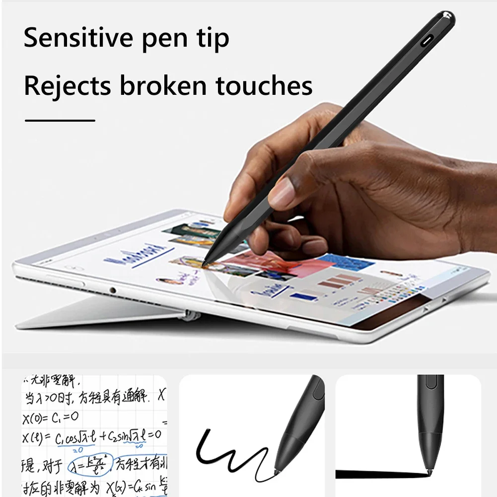 Laptop Stylus 4096 Pressure Sensitive Touch Stylus Pen Type-C Rechargeable with 3 Pen Tips for HP Envy X360/Asus Vivobook Flip