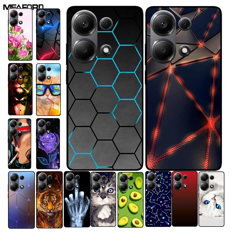 For Xiaomi Poco M6 Pro Cases Poco F6 Pro M6 4G 5G Poco X6 X5 PRO Black Soft TPU Silicone Phone Covers for Xiaomi Poco M6 5G 5G