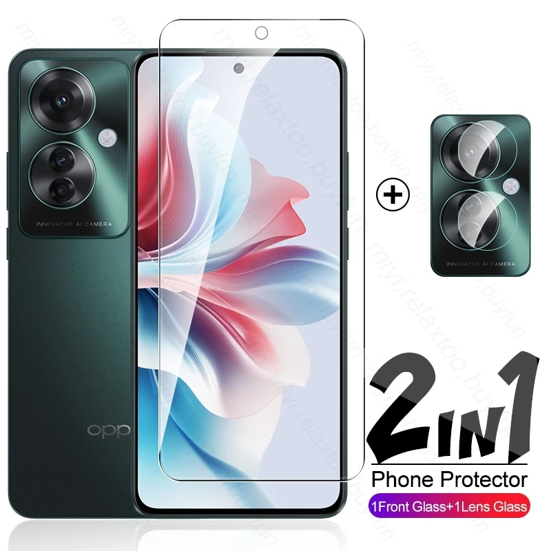 For Oppo Reno11 F 5G Glass 2In1 Camera Lens Screen Protector Tempered Glass On Opo Reno11F Reno 11F 11 F F11 5G Protective Glass