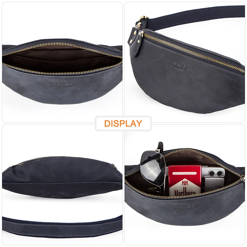 CONTACT\'S Casual Waist Bags For Women Leather Shoulder Bag Travel Small Chest Bag Women Fanny Pack Female Solid Color