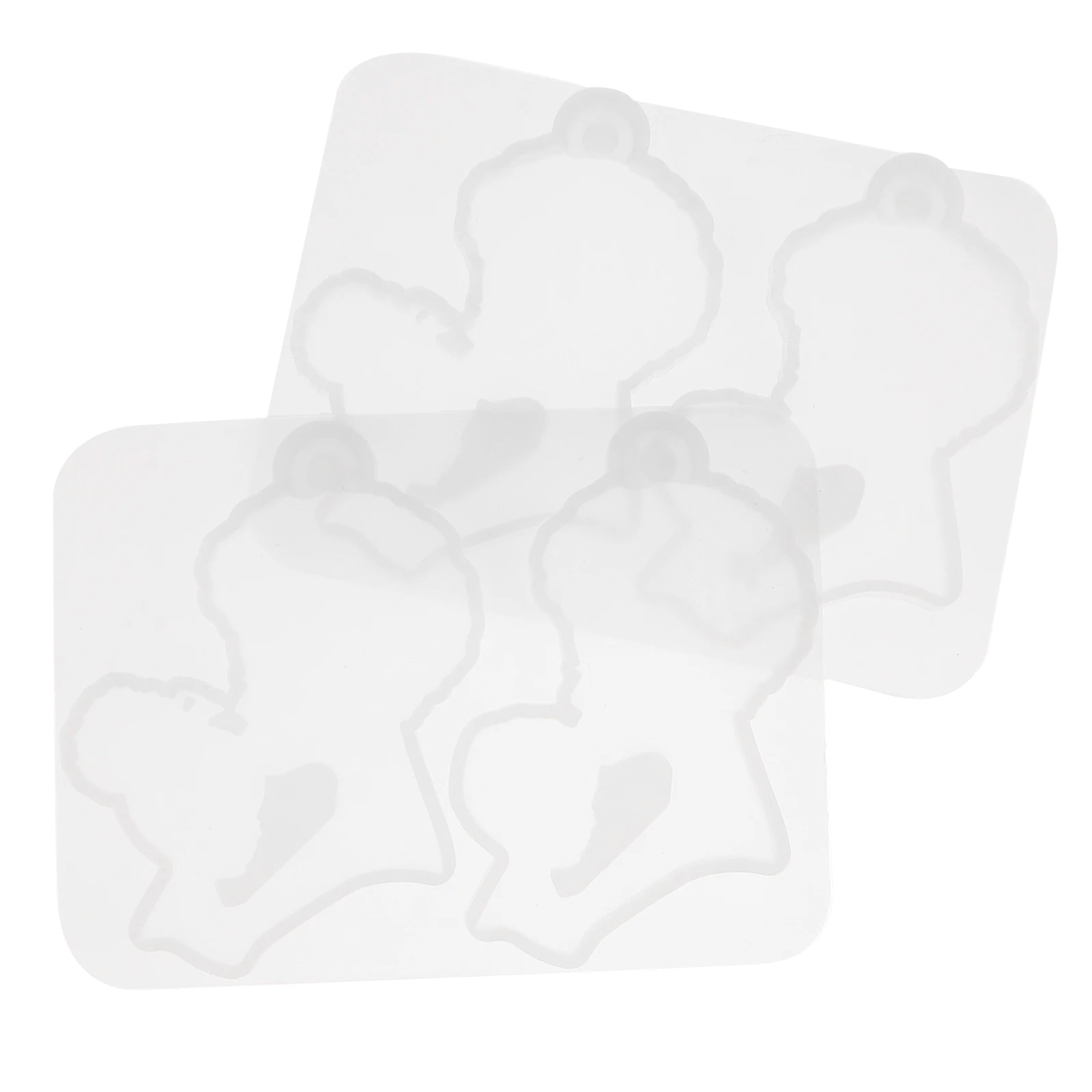 

2 PCS Keychain Pendant Mold Decor Decorative DIY Mould Mother Silicone Charm Casting Kiss