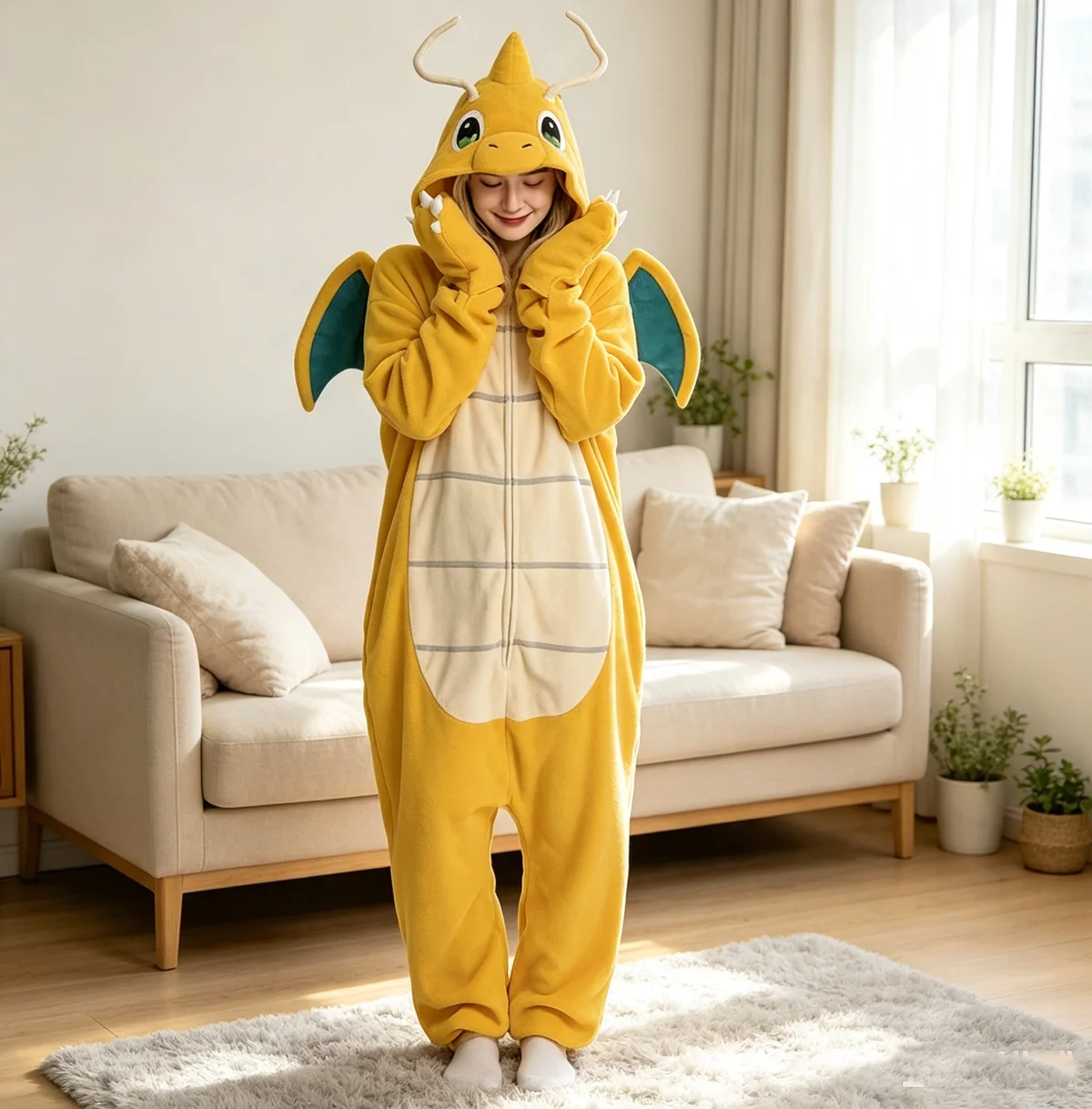 XXL Dragon Kigurumi Women Onesie Cartoon Cosplay Costume Winter Fleece Pajamas Animal Jumpsuit Halloween Christmas Party Outfits