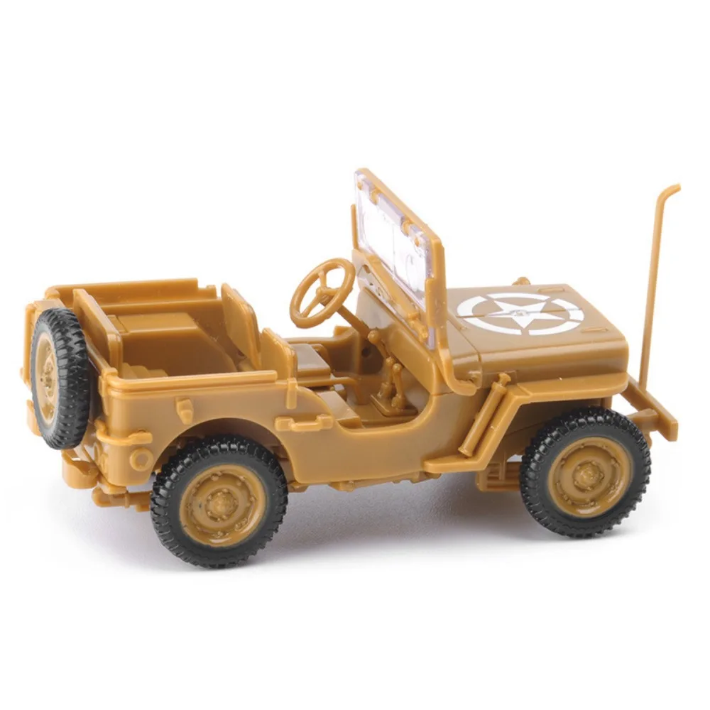 1/72 DIY WW2 Off-road Cars Puzzles Models 3D Plastic Assemble Building Blocks Kits for Teen Adult US Military Forces Willys Jeep