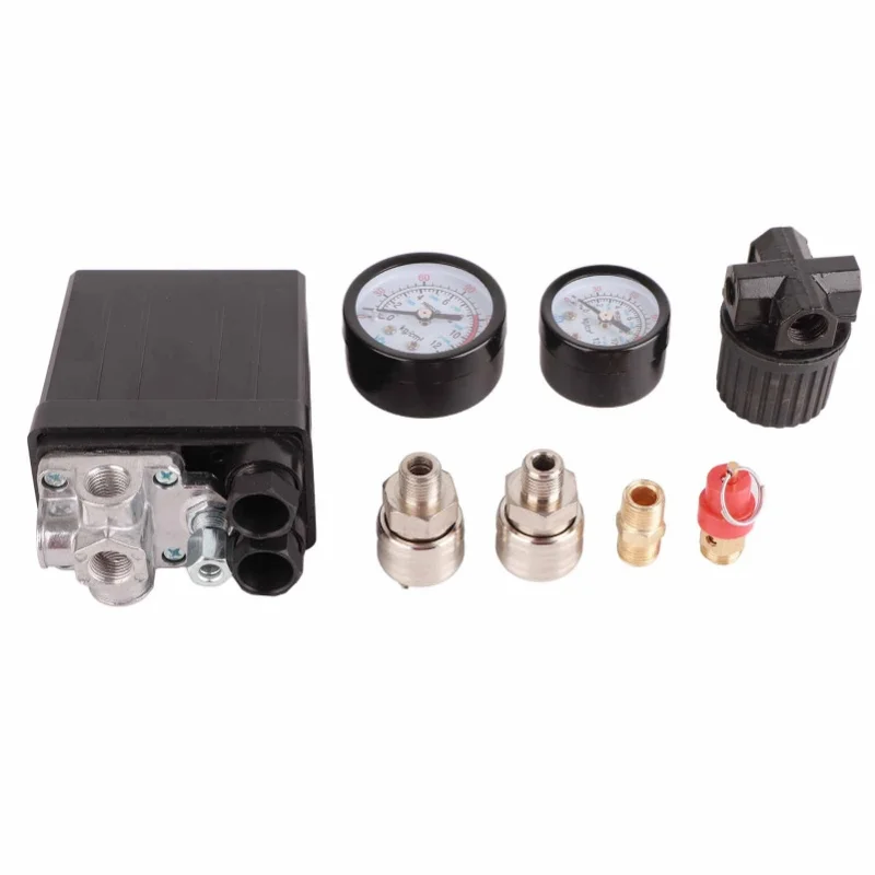 

Air Compressor Pressure Switch 1/4in 4 Holes Controller Regulator Valve 90-120PSI 220V
