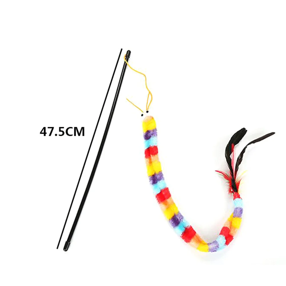 

2Pcs Premium Cat Interactive Teaser Wand Vivid Palmerworm Style Play Trainer for Healthy Active Feline Exercise Entertainment