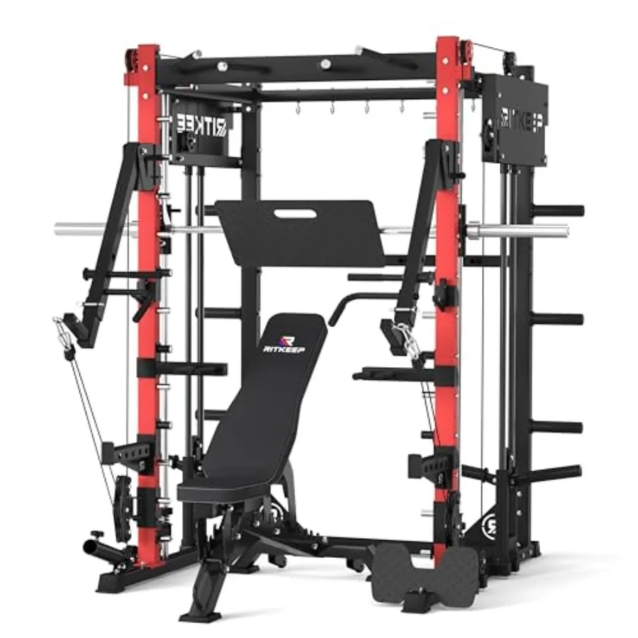 

Многофункциональный коммерческий домашний тренажер: Смит-машина с джаммер-армами, прессом для ног, регулируемым двойным блоком шкивов с коэффициентом 1:1, 2:1, усиленный.