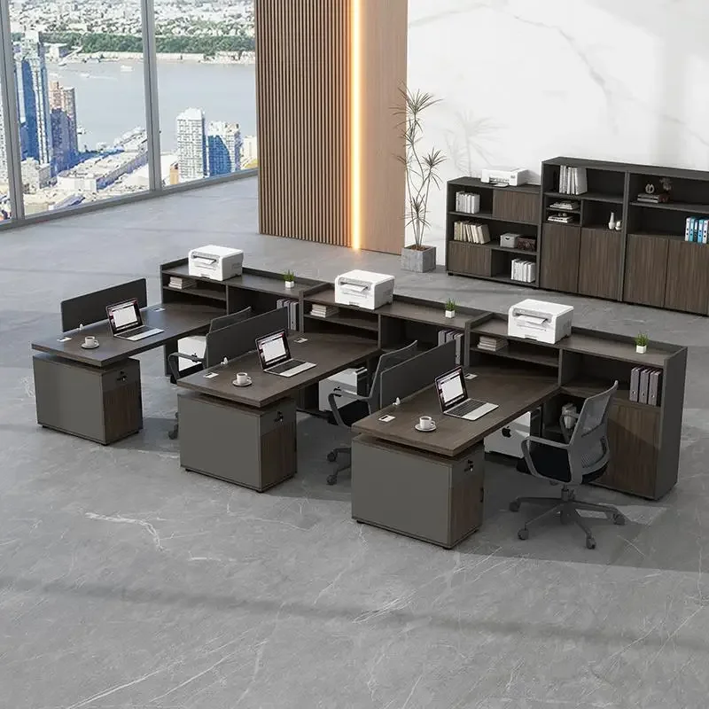

Lmm staff desk and chair combination simple modern office face-to-face staff desk