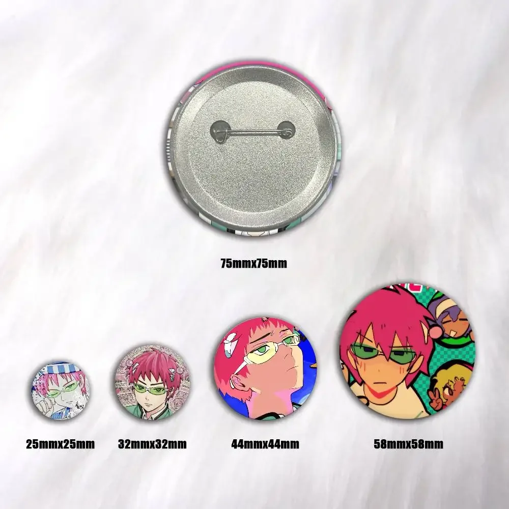 Okrągła akrylowa przypinka z anime Saiki K