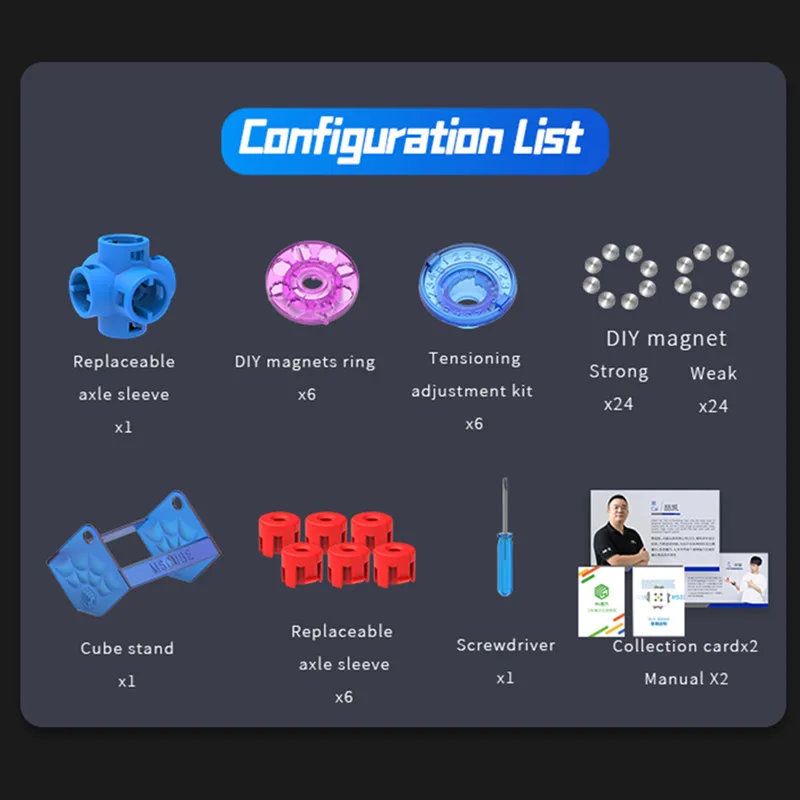 [Picube] DianSheng MS3X Magnetic DIY Maglev Magic Cube 3x3 Magnetic Rubix Professional 3x3 Speed Puzzle bambini Fidget Toy